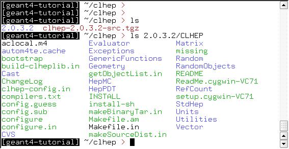 The extracted CLHEP package can be found in the subdirectory 2.0.3.2/CLHEP.