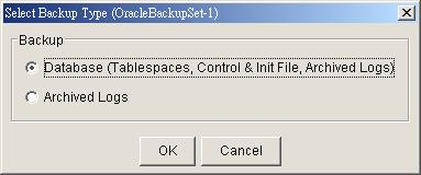 b. Select the backup type (e.g. Database Backup, Archived Log Backup) you would like to perform c. Select [Off-site Backup Server] to start backing up your files to an EnRemoto Offsite Backup Server.