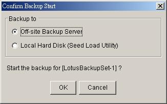 Select the backup set you want to run on the left panel and press the [Start Backup] button ( ) b. Select the backup type (e.g.