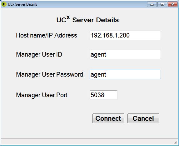 Once the connection to the UCx server is established, the application first checks if the UCx server is licensed to use the application.