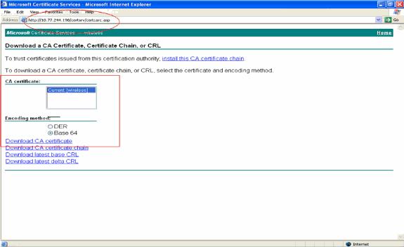 3. Next, install the CA certificate saved in.