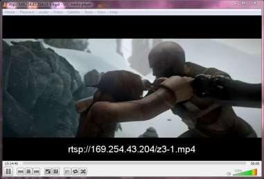 Figure 20 Example of Video Streaming to VLC - RTSP Note: RTSP is only supported with VLC version 2.1.5 or later.