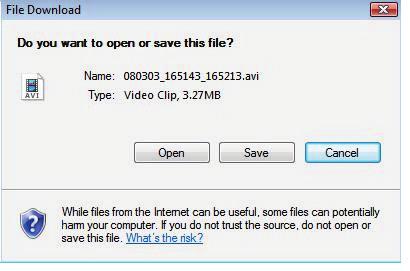 If you press Open in the dialog, the file will be downloaded and played