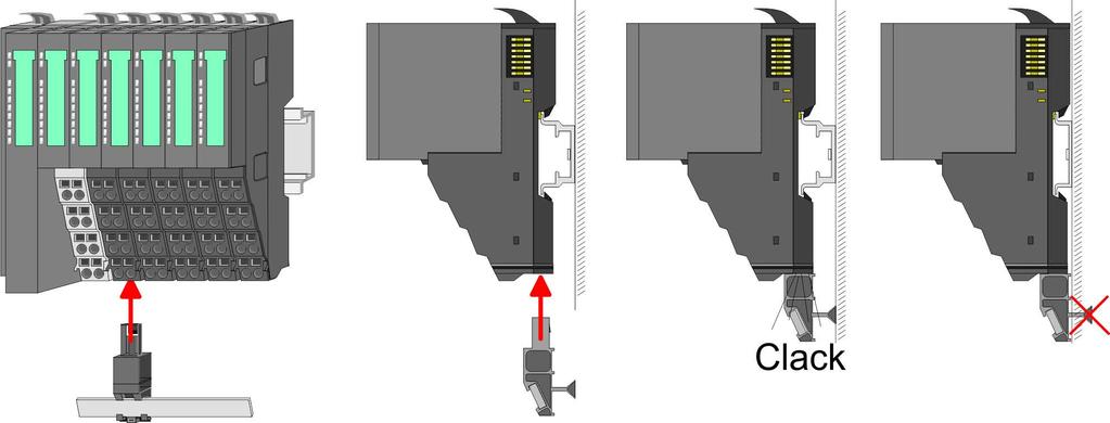 VIPA System SLIO Basics and mounting Dimensions Bus cover With each head module, to protect the backplane bus connectors, there is a mounted bus cover in the scope of