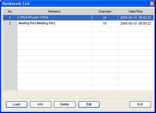 Bookmarking Connections You can save video connection combinations to a bookmark and retrieve them from the bookmark list.