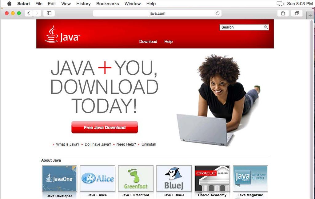 4. Mac OS X installing Java This section will