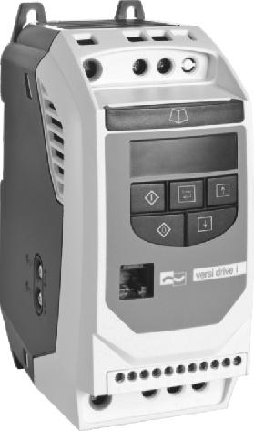 12 VersiDrive i /E2/3E2 up to 11kW Features: A small design A easy prograing and connection A voltage vector control A fied frequencies adjustable A PTC input A ma.