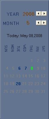 Select one window (the 1 st one in default), and then click show the date. button to Click button to synchronize all playback channels time. The blue dates contain recorded data.