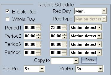 Camera Name Enter a name description for easy identification. Frame Rate Select the record rate of camera from drop-list. Midstream Sub Stream Select Midstream or Sub Stream for the current cameras.
