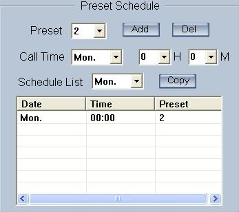 Preset it can add the preset into the Preset Schedule,the preset set completed in