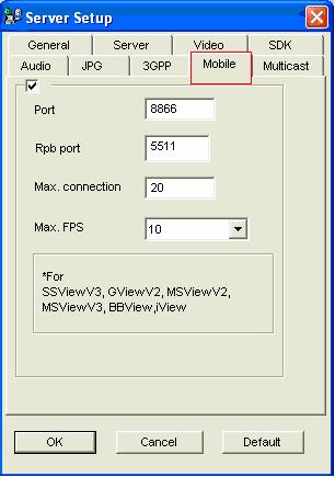 Enabling Mobile Phone Connection To connect GV-NVR System Lite V2 through your mobile phone devices, you must enable Mobile option in the GV-NVR System Lite V2 beforehand. 1. Click the Network button.