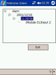 Viewing Input-Triggered Events All input triggers are logged on the Alarm list. Click the I button (Figure 5-8) to view the list of trigger events.