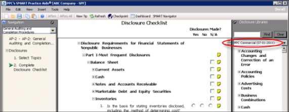 ABOUT SMART PRACTICE AIDS DISCLOSURE About SMART Practice Aids Disclosure SMART Practice Aids Disclosure optimizes financial statement disclosure preparation and review.
