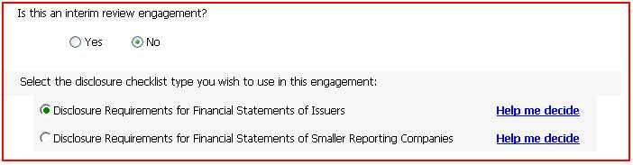 PCAOB INTERIM REVIEW ENGAGEMENT QUESTION PCAOB Interim Review Engagement Question Note: For a discussion of setup questions for an engagement created with practice aids titles released November 2011