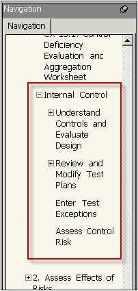 NAVIGATE SMART PRACTICE AIDS INTERNAL CONTROL Navigate SMART Practice Aids Internal Control Within a SMART Practice Aids engagement, Internal Control adds new elements and new menu options.