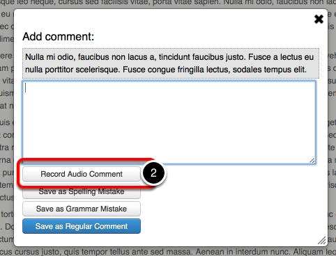 Step 2: Select Type of Comment 2.