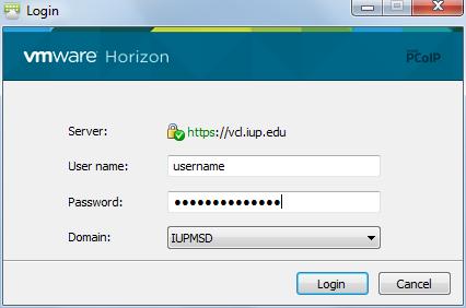 Enter your iupmsd username and password as shown