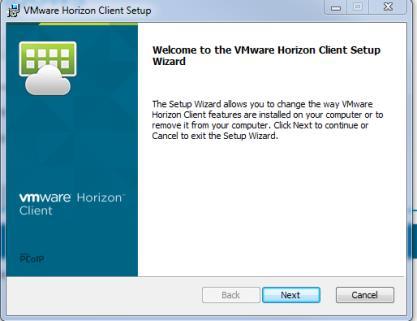 After Cisco VPN client has been installed proceed with the installation for VMware Horizon View Client.