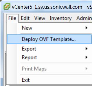 4 To begin the import process, click File and select Deploy OVF Template.