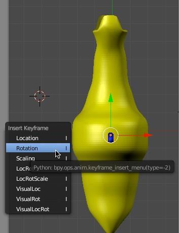 Make sure you cursor is inside of the 3D Editor Viewport with the periscope object selected only and press the IKEY (Insert Keyframe) and add a Rotation keyframe