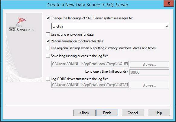 Building the Virtual Machines and Environment for Workload Testing 6. Check the box to select language for SQL server system messages. Click Finish. 7.