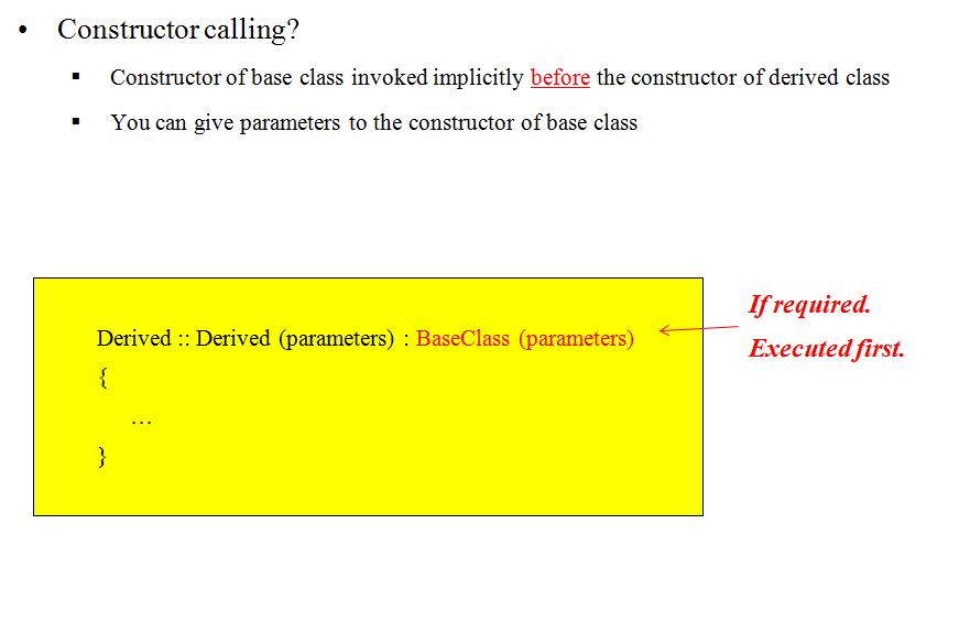 Constructor of derived class