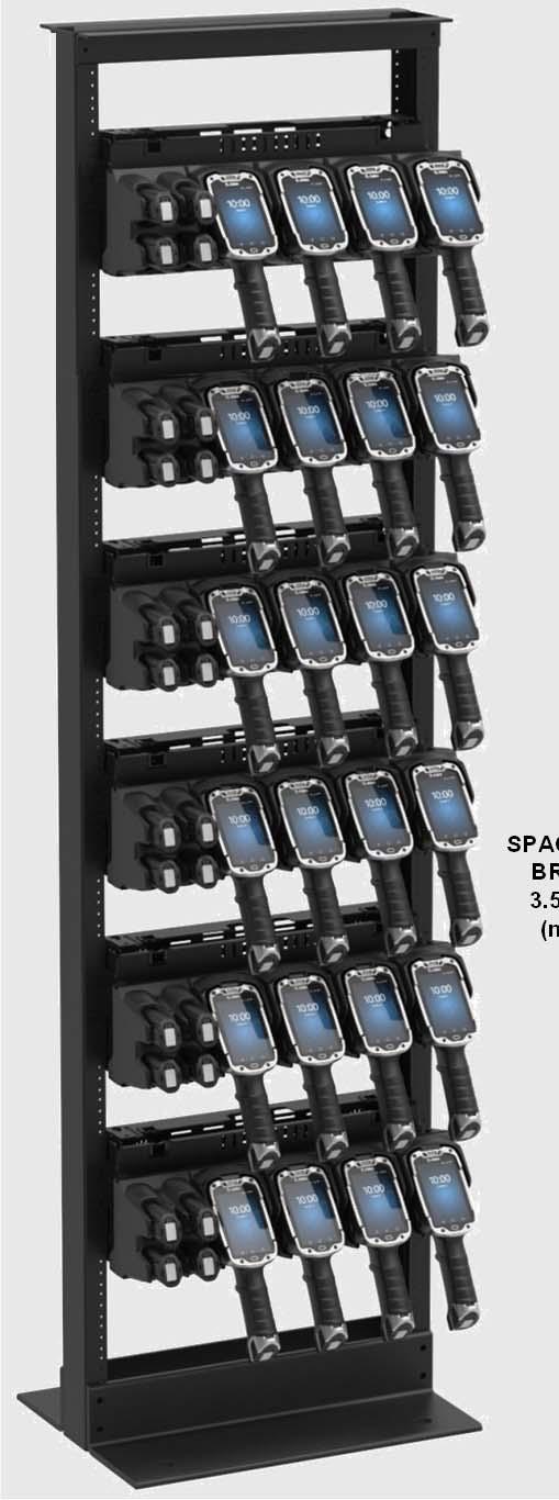 5 APART (minimum) Compatible with all multi-slot cradle options: CRD-TC8X-5SCHG-01: 5Slot Charge Only Cradle, charges up to five devices.