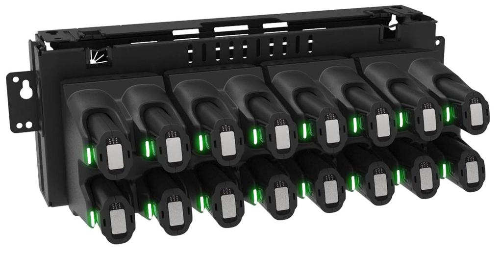 Step 2: Choose battery / battery charging accessories Mount options for battery charger RACK/WALL MOUNT BATTERY SOLUTION: The Rack/Wall Mount Bracket can be used to mount FOUR 4-slot battery chargers