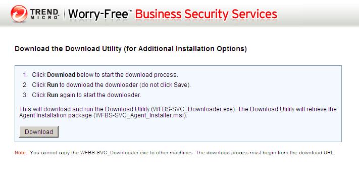Agent Installation 3. When the web page opens, click Download to start the download process.