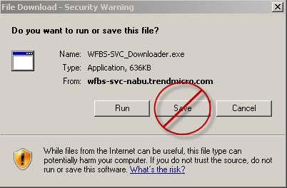 When the first security warning opens, click Run. Do not click Save.