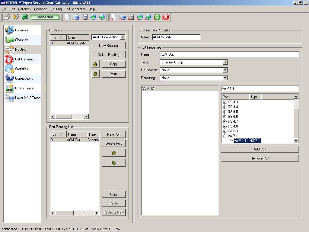 Step 2. Select the port which is connected to Avaya Communication Manager.