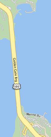101 North, just reached border between Marin County and San Francisco County GPS Sensor: N