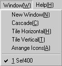 9. Window 9.1 New Window This command opens another window of the same data file as the active file. 9.2 Cascade This command arranges the windows in cascade. 9.3 Tile Horizontal The windows on the screen are tiled horizontally.
