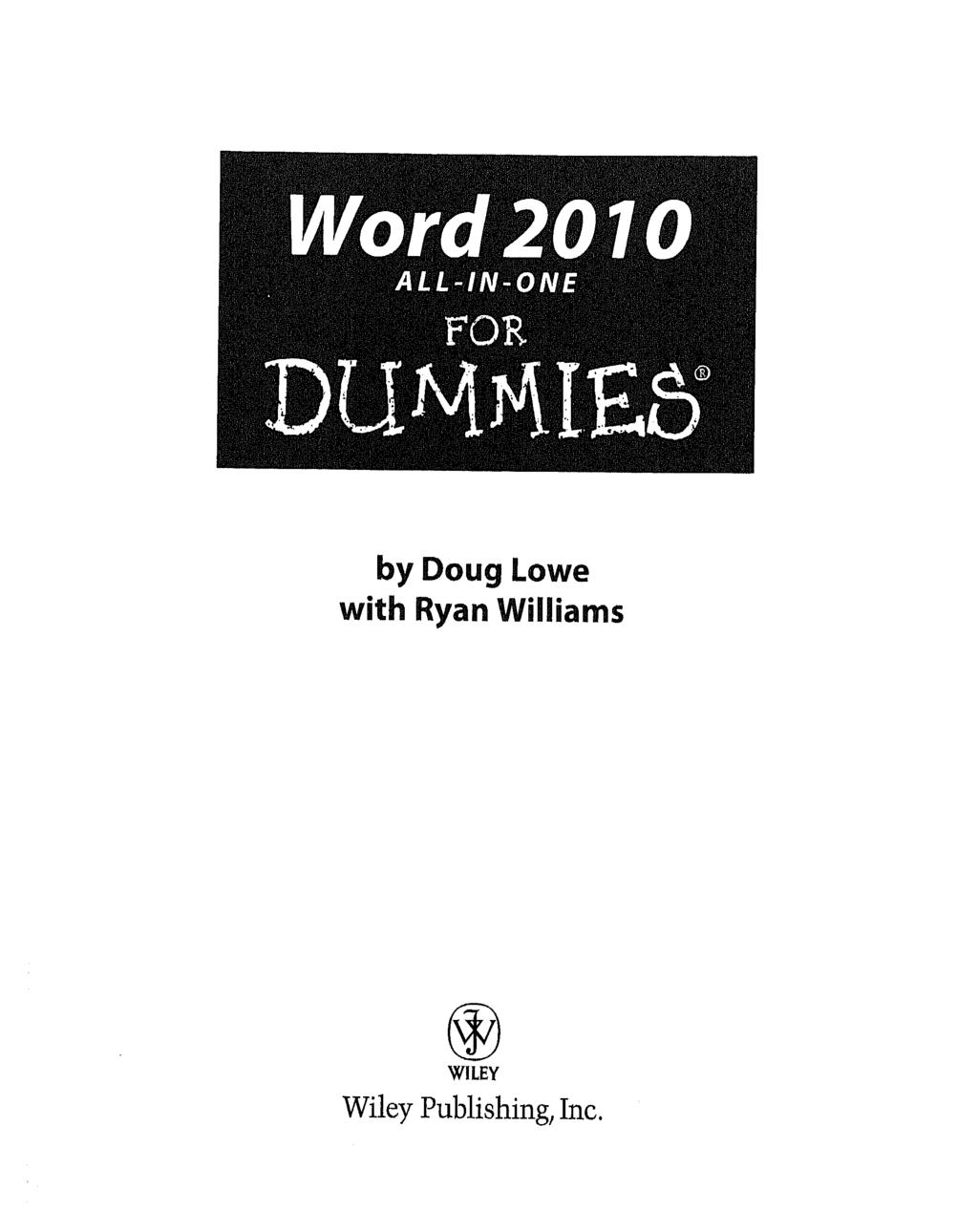 Word 2010 ALL-IN-ONE FOR by Doug Lowe with