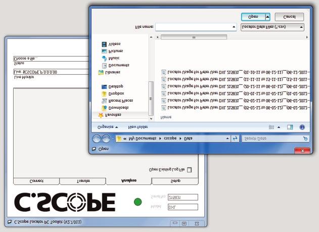 Open existing log file and select the Record you wish to view.