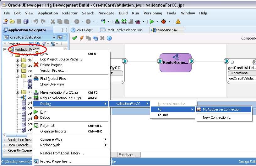Figure 14 - Deploy from JDeveloper JDeveloper provides some powerful options for deployment such as the ability to designate
