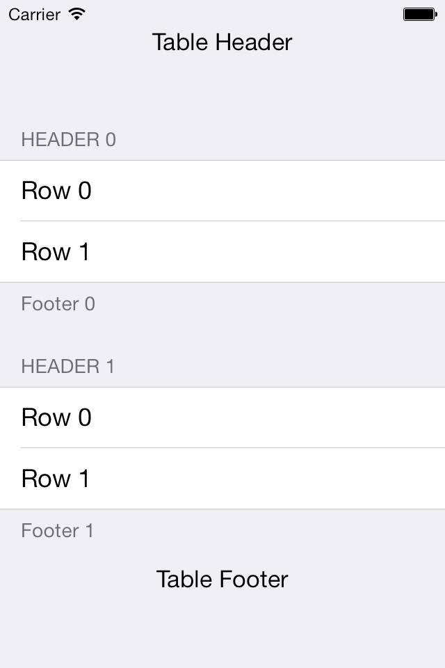 UITableView Grouped Style Table Header Section