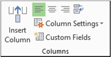 8.1 Formatting the Columns Microsoft Project has some column formatting functions which are intended to make it simple to add and format new columns.
