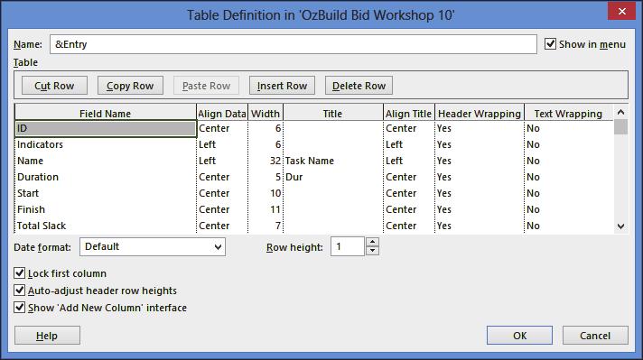 13.2.2 Creating and Editing a Table A Table may be created or edited by opening the View, Data group Tables, More Tables form: creates a new table, edits an existing table, or creates a copy of an