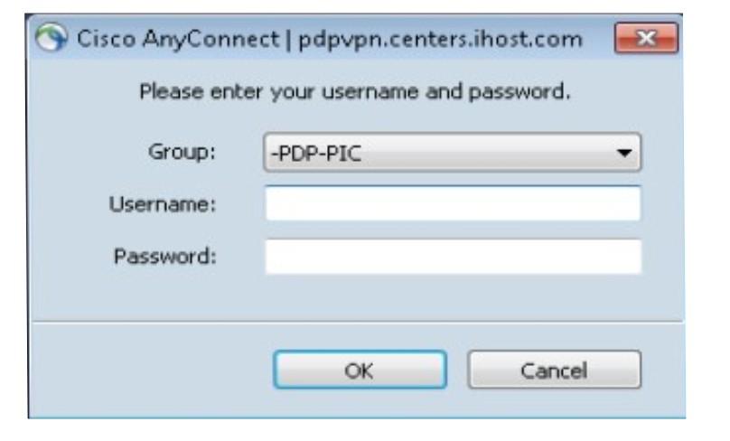 Programs. 2. Enter the host name as pdpvpn.centers.ihost.com and click on connect. Note: You may alternatively use the IP: 32.97.