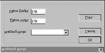 Changing the Mapping Mode Dialog Box and CMapModeDlg Class As an example of how to use brushes, continue to modify the DCTest project that you worked with earlier this section.