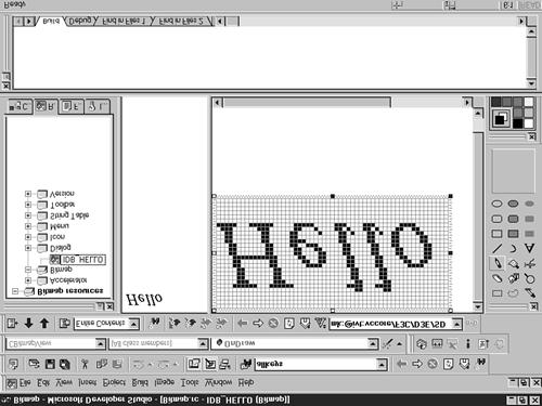 Figure 15.1 The IDB_HELLO bitmap used in the Bitmap sample program. Just a Minute: The font shown in Figure 15.1 is 18-point Times New Roman Italic.