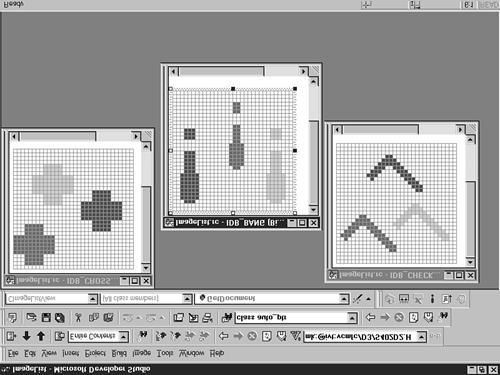 The first step in creating an image list is to create a series of bitmaps, each of which is the same size.