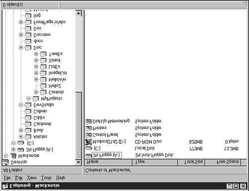 figure 19.1 The Windows Explorer is one of the many applications that use tree view controls.