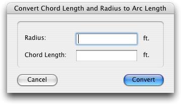 You can convert a Chord Length and Radius to Arc Length by pressing the Length field.