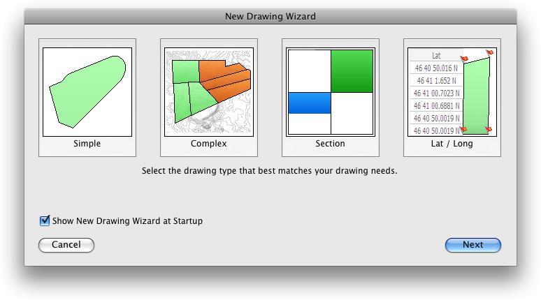Drawing Wizard The Drawing Wizard is an optional way to start a new drawing and can be found under the File menu. It will ask you several questions about what type of drawing you plan on creating.