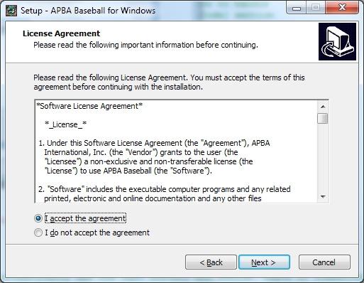 3. The License Agreement screen will appear. Read the License Agreement before continuing.