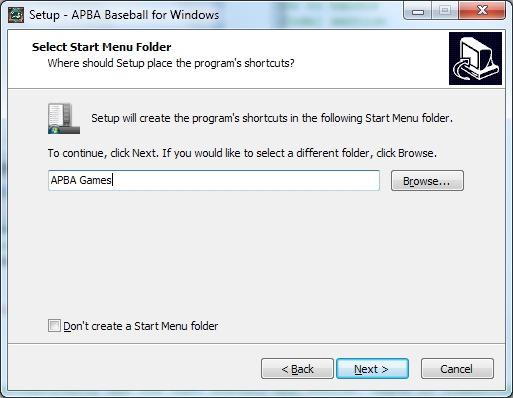 9. The Select Start Menu Folder screen allows you to select the folder in the Start Menu that will contain the 5.75 program icons.