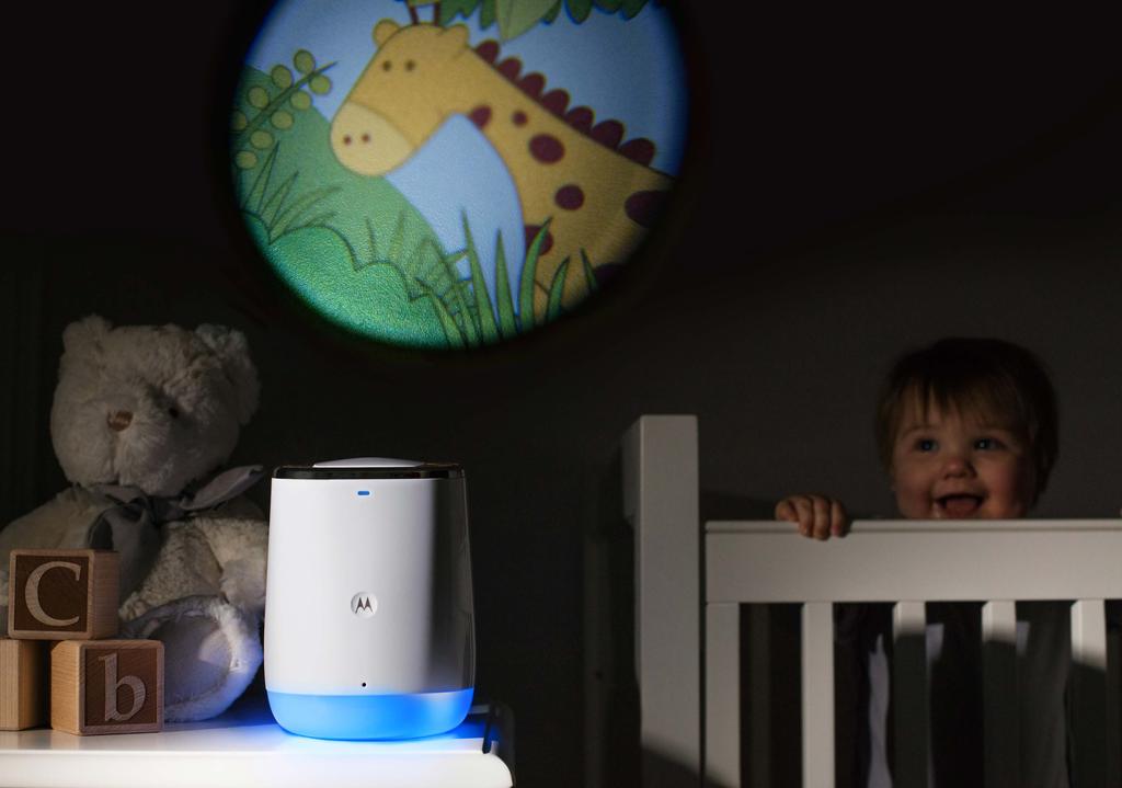 Connected Sound and Light Projector with Audio Monitoring Dream Machine Your nursery just got smarter. Help your little one sleep soundly with the Motorola Dream Machine.