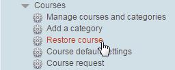 4.5. INSTALLING A COURSE To install a course: 1. In the Administration block of the Home page, click Edit settings. 1. In the Administration block, navigate to Site Administration Courses.